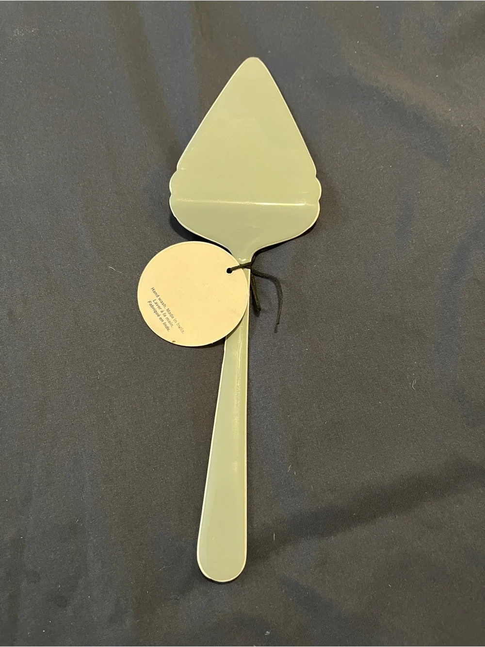 Serena & Lily Soft Blue Ceramic Pie Server with Cream Trim